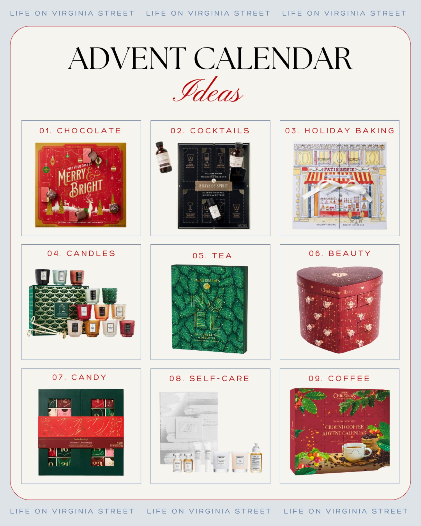 These niche advent calendar ideas are a fun way to celebrate the arrival of Christmas! Includes chocolate advent calendars, cocktail advent calendars, holiday baking advent calendars, candle advent calendar ideas, tea advent calendars, beauty advent calendars, self-care advent calendars, coffee advent calendars, puzzle advent calendars and more! #ltkgiftguide #ltkholiday #ltkhome #ltkbeauty #ltkparties #ltkfindsunder50 #ltkfindsunder100 #ltkstyletip #ltkfamily #ltkkids #ltksalealert 

#LTKFindsUnder50 #LTKHoliday #LTKGiftGuide