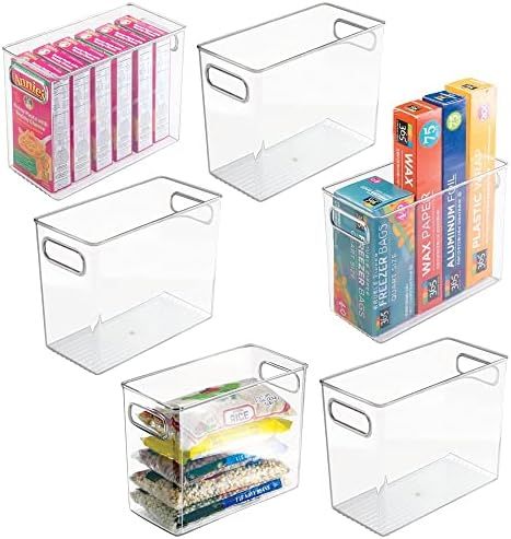 mDesign Plastic Tall Organizing Bin Kitchen Pantry Cabinet, Refrigerator, Freezer Food Organization  | Amazon (US)