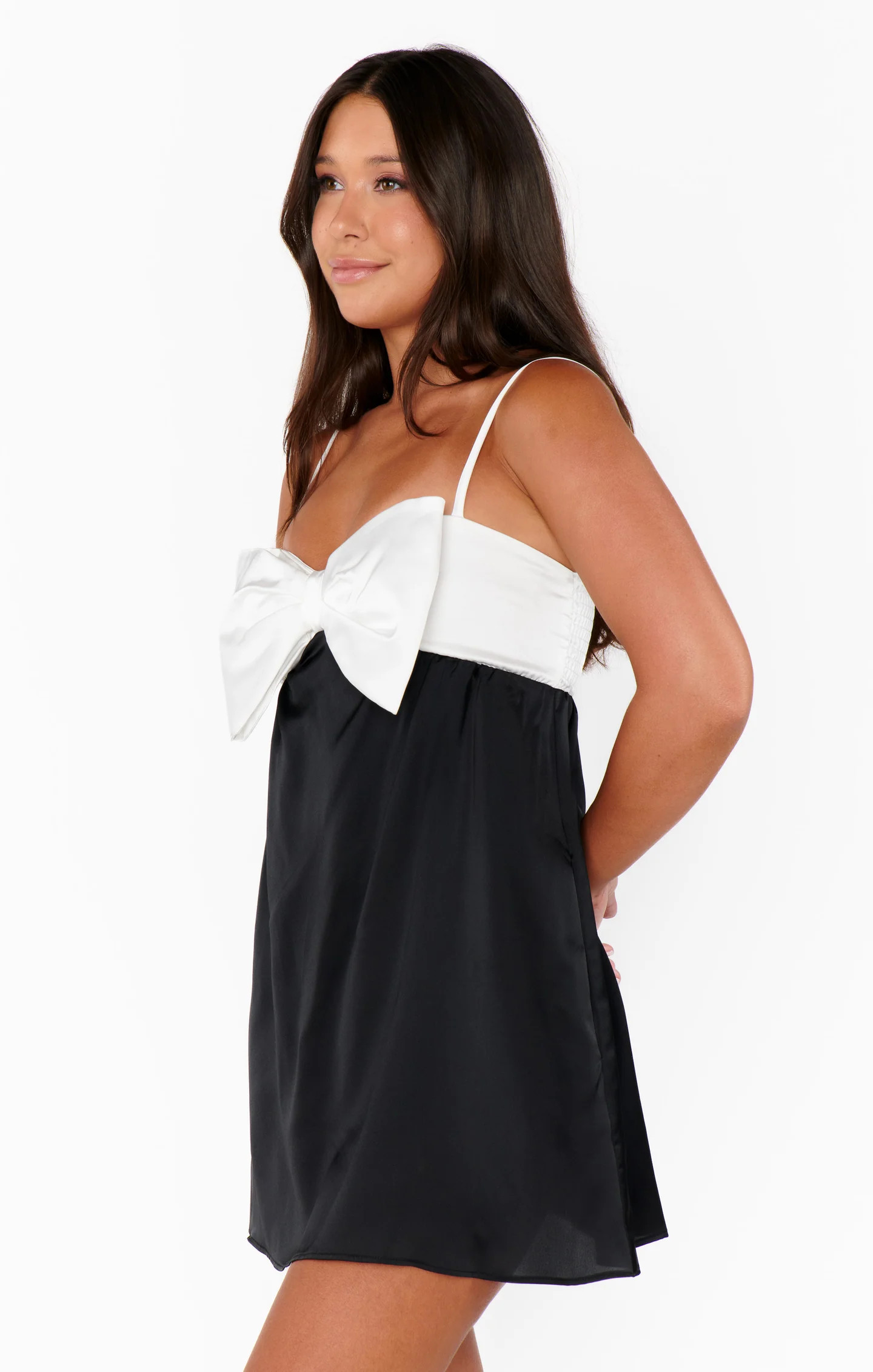 Best Bow Dress ~ Colorblock Black Luxe Satin | Show Me Your Mumu