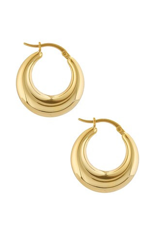 Becca Hoops in Gold | Revolve Clothing (Global)