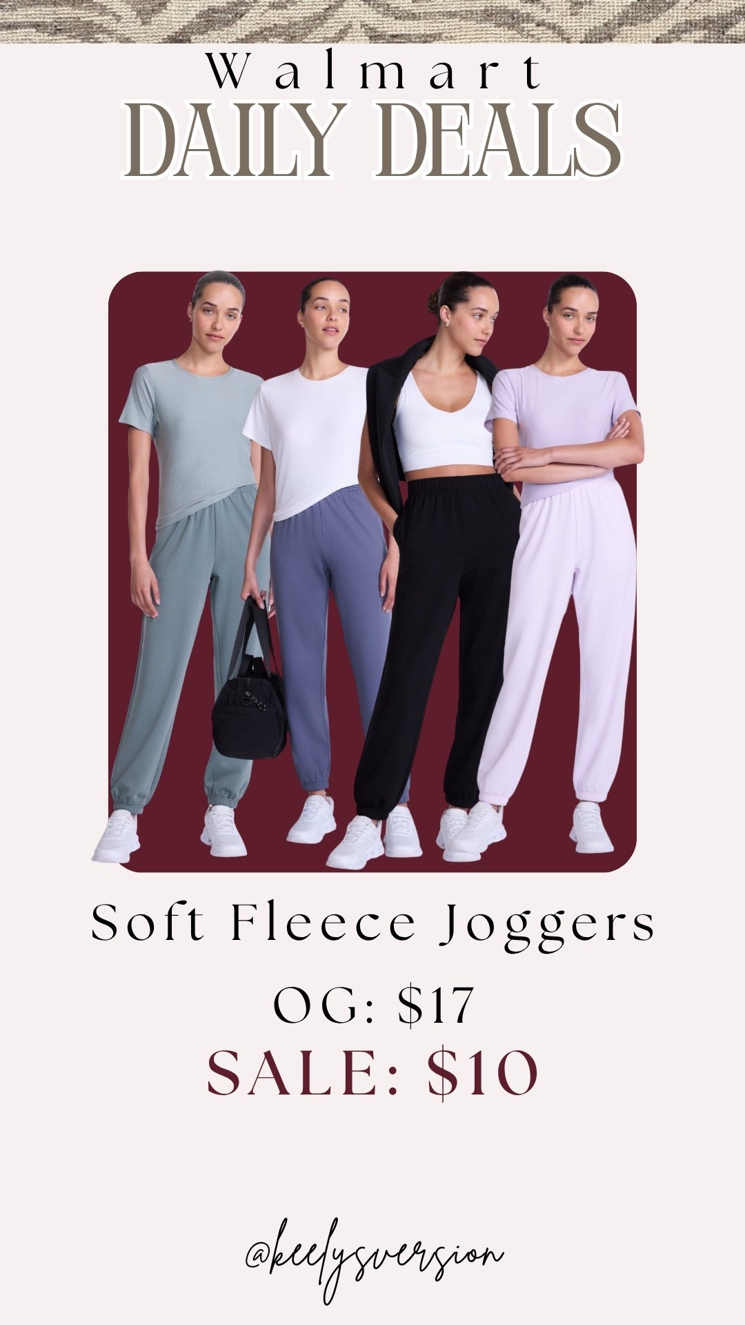 @Walmart daily deals - soft fleece joggers! Love these colors! 

#walmart