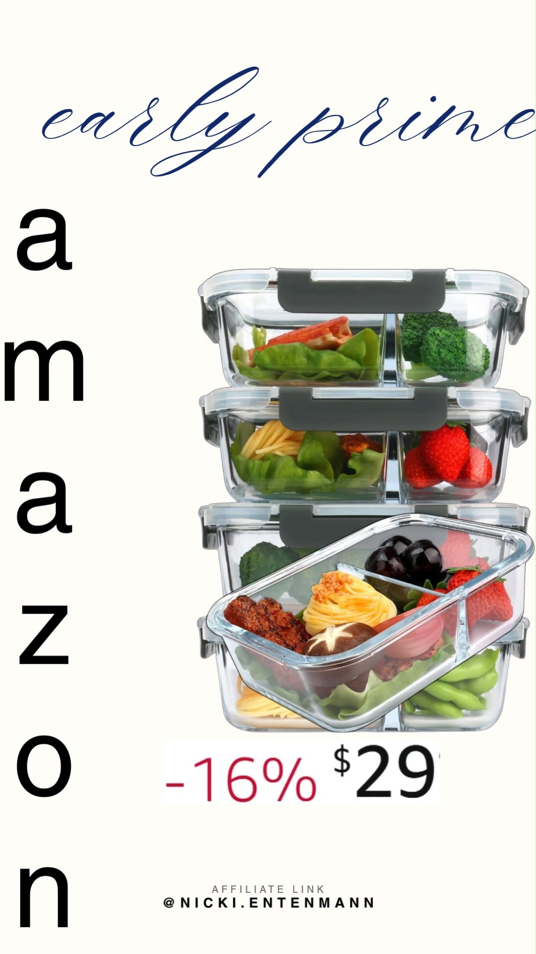 Glass meal prep containers with two compartments and upgraded snap locking lids make portion control simple. Durable, stylish, and reusable, they keep food fresh while organizing meals with ease. 🥗📦✨  

#mealprep #glasscontainers #foodstorage #portioncontrol #snaplock #kitchenessentials #healthyfood #mealplanning #storagecontainers #homekitchen 

 #LTKfoodie #LTKHome #LTKSaleAlert
