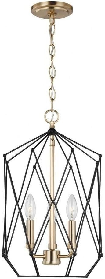 Generation Lighting 3-Light Zarra Modern Pendant Light Fixture Satin Brass 5234103-848, Modern Ce... | Amazon (US)