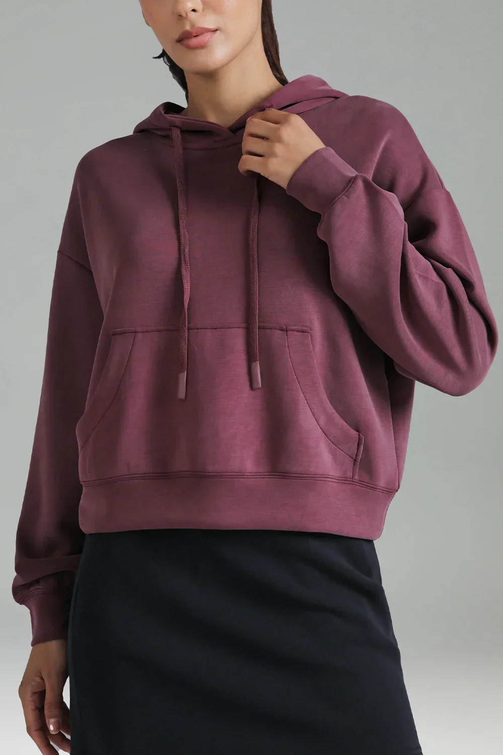 Velvra Modal Cropped Pullover Hoodie | Colorfulkoala