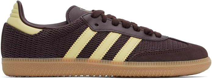 adidas Samba OG Womens Sneaker (Shadow Brown Powder Yellow, 7.5) | Amazon (US)