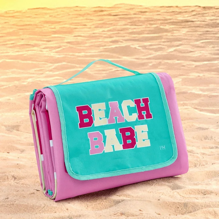 Paris Hilton Beach Babe 60" x 70" Foldable Beach Picnic Blanket with Carrying Handle - Walmart.co... | Walmart (US)