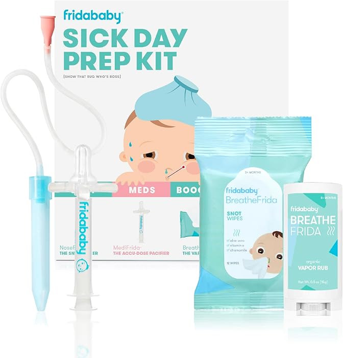 Frida Baby Sick Day Prep Kit, 4pc Set, Essentials Includes NoseFrida Nasal Aspirator, MediFrida P... | Amazon (US)