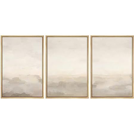 Baccone Beige Abstract Wall Art Set of 3 Neutral Canvas Wall Art Prints Boho Abstract Picture Mod... | Amazon (US)