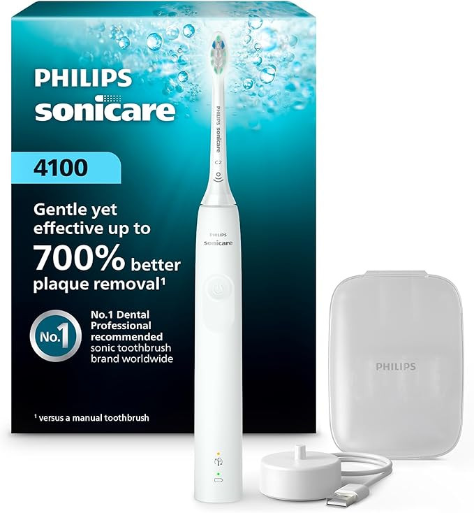 Philips Sonicare 4100 Rechargeable Electric Toothbrush, Advanced Plaque Removal, Pressure Sensor,... | Amazon (US)