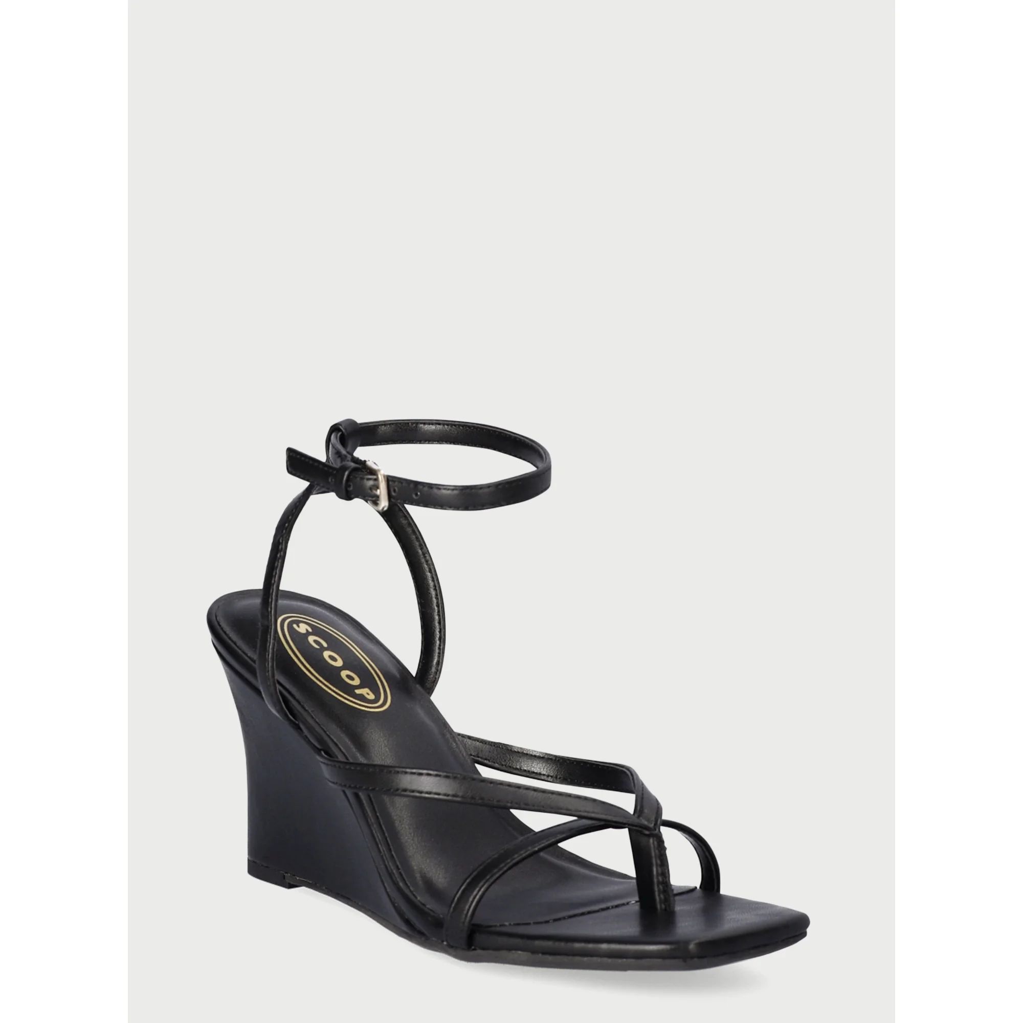 Scoop Women’s Angled Strappy Wedge Sandals | Walmart (US)