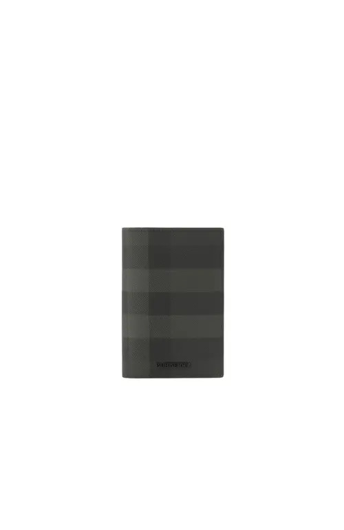 burberry Check Passport Holder in Charcoal at Nordstrom | Nordstrom