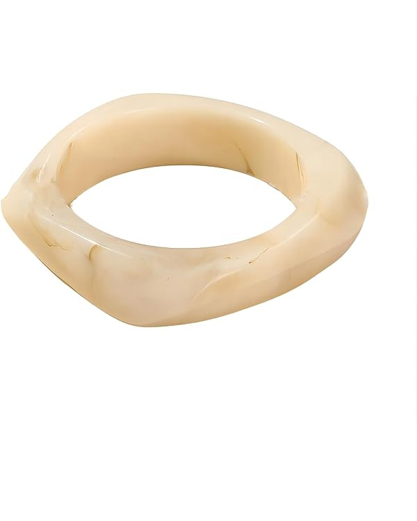 tenghong2021 Multiple Color Square Acrylic Resin Bangle for Women Simple Transparent Resin Chunky... | Amazon (US)
