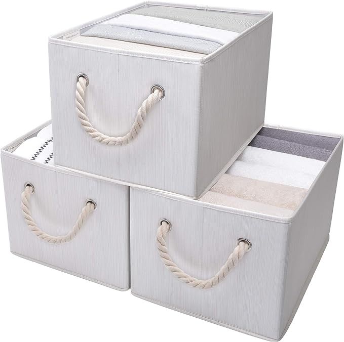 StorageWorks 32L Storage Baskets for Organizing, Foldable Storage Baskets for Shelves, Fabric Sto... | Amazon (US)