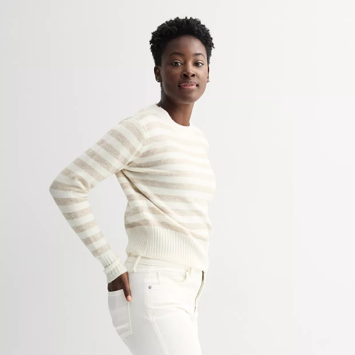 Petite Women's Sonoma Goods For Life® Crewneck Sweater | Kohl's