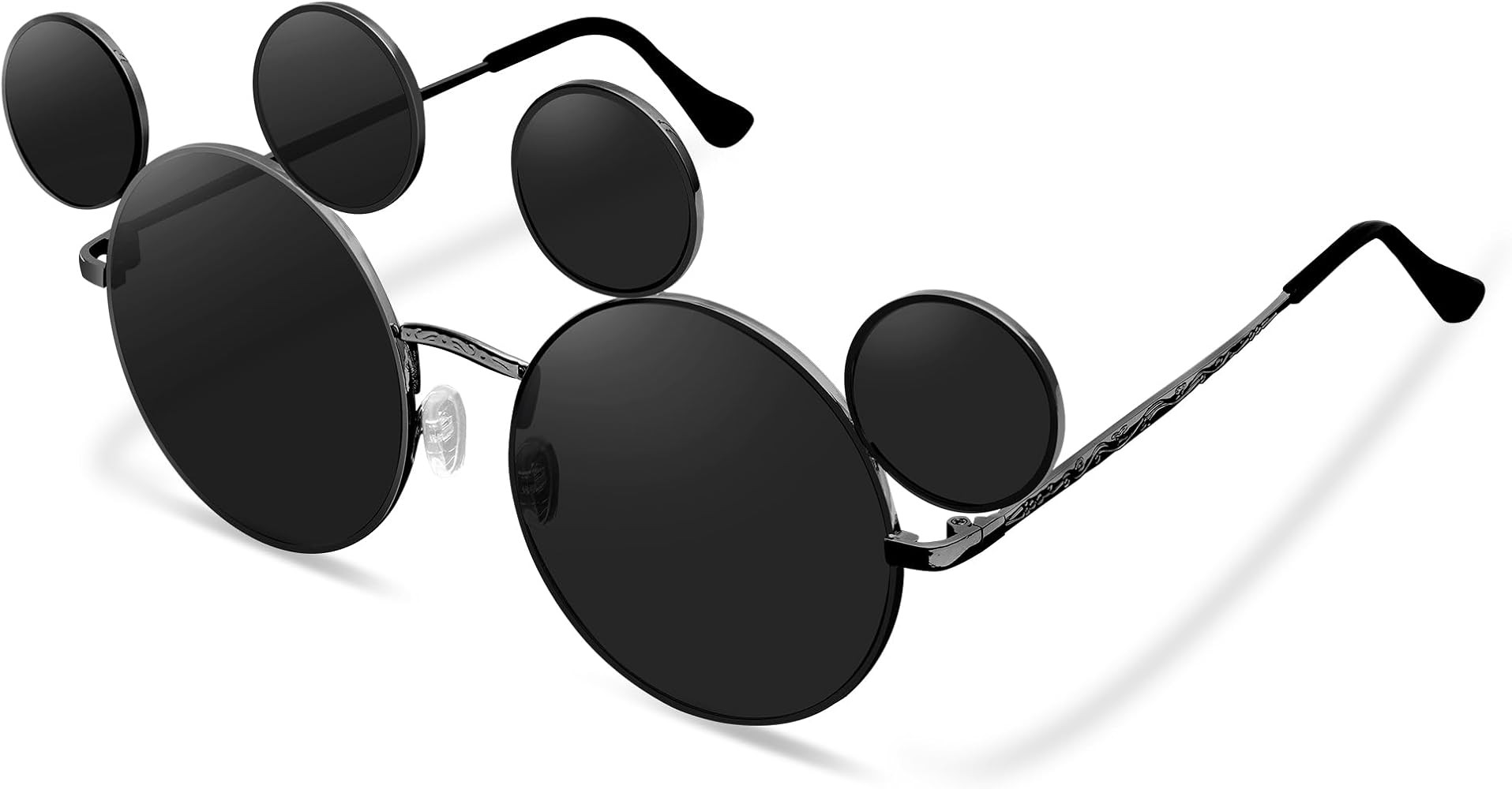 Mouse Ears Sunglasses for Women Men, Black Cartoon Sun Glasses with Case, Theme Park Accessories,... | Amazon (US)