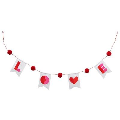 Garland Valentine's Day Love Pendant White/Red/Pink - Spritz™ | Target