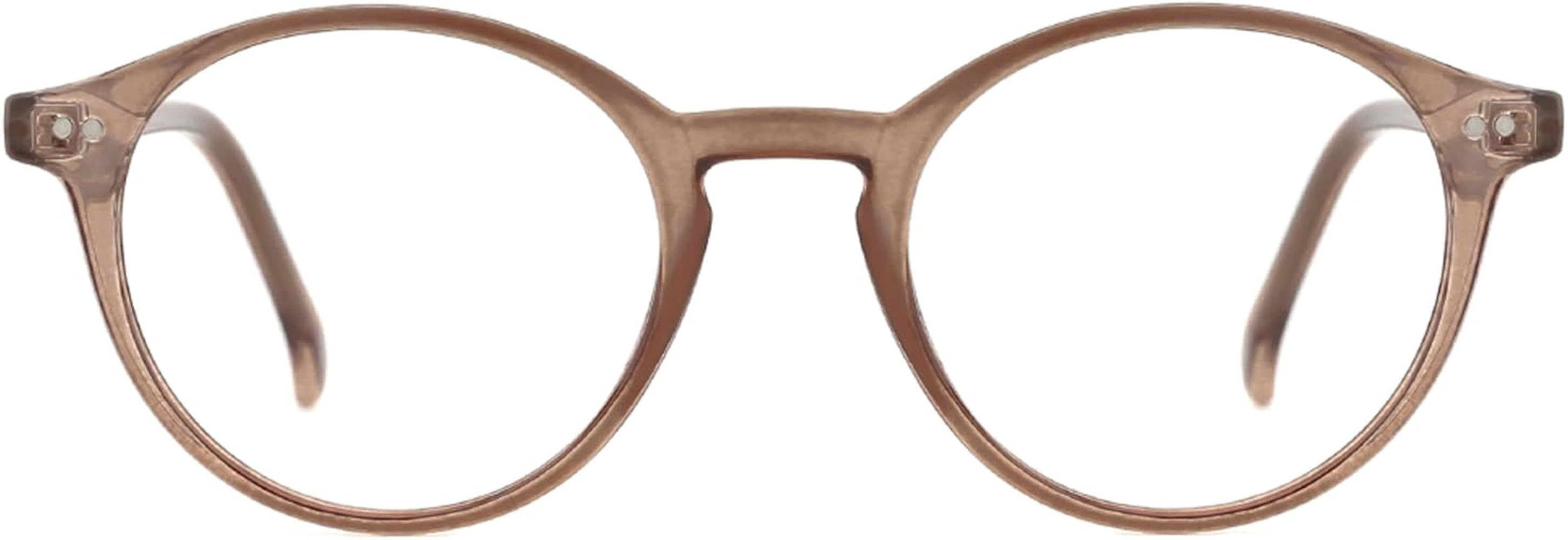 TIJN Blue Light Blocking Glasses Men Women Vintage Thick Round Rim Frame Eyeglasses | Amazon (US)