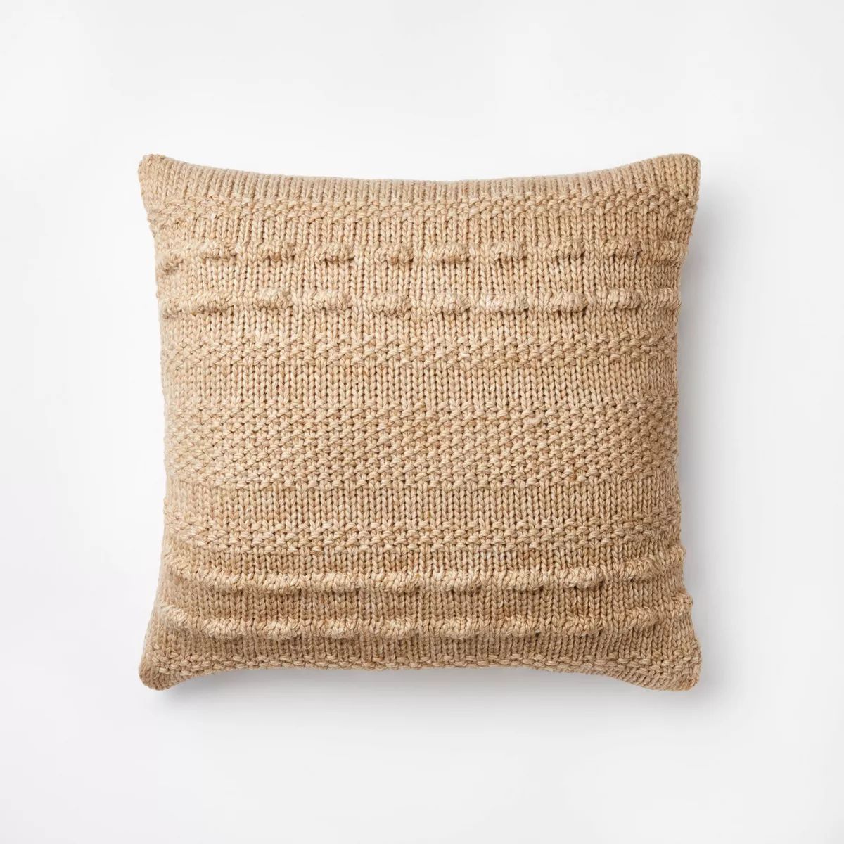 Bobble Knit Striped Square Throw Pillow Beige - Threshold™ designed with Studio McGee | Target