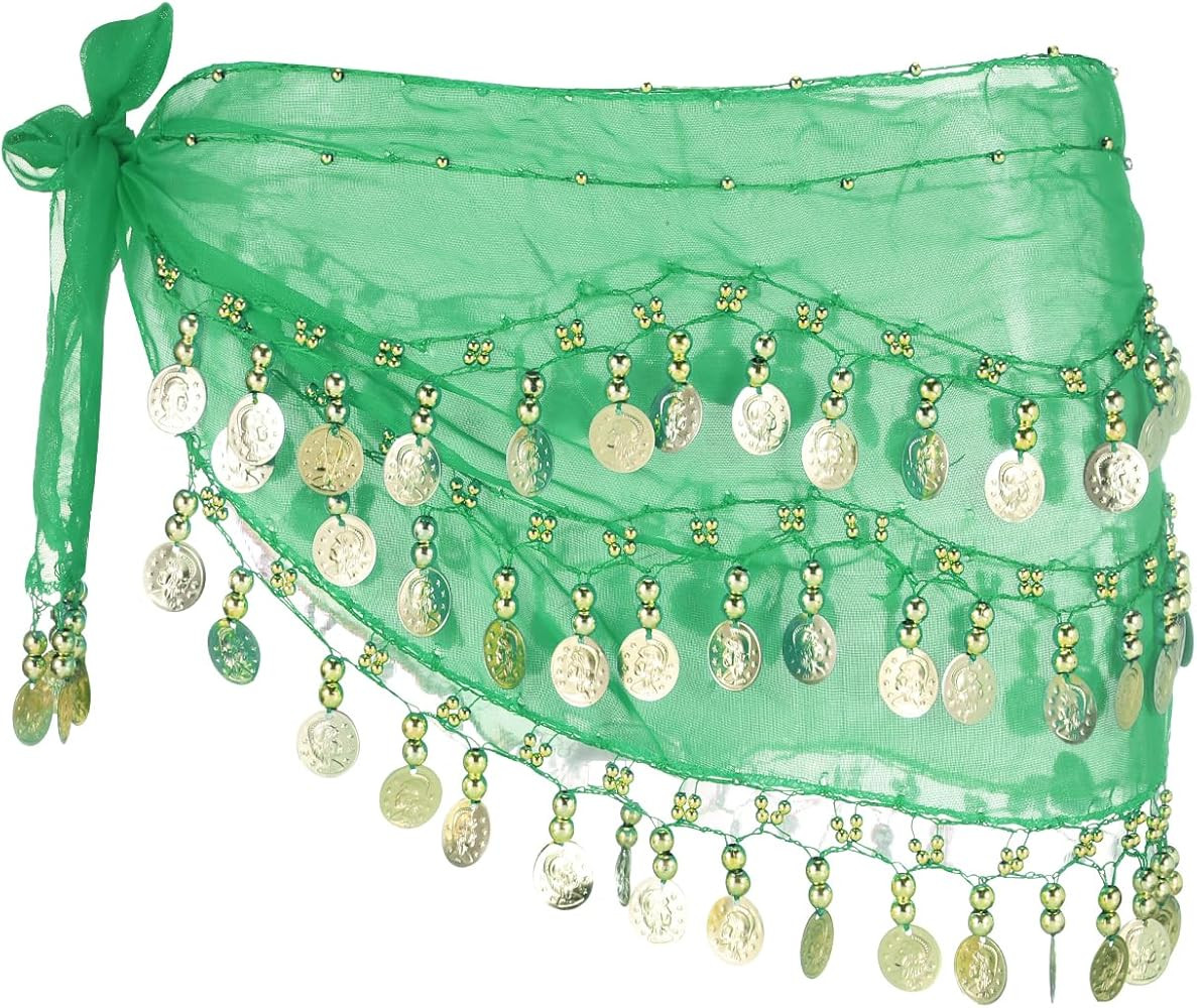 MECCANIXITY Belly Dance Hip Cute Scarf Sequin Wrap | Amazon (US)