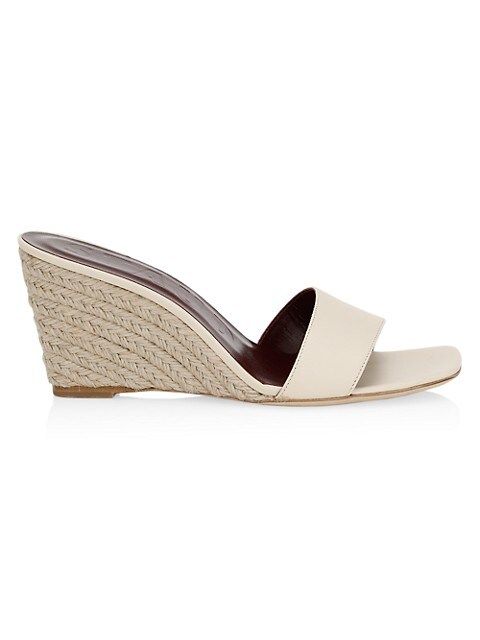 STAUD Billie Leather Espadrille Wedge Sandals | Saks Fifth Avenue