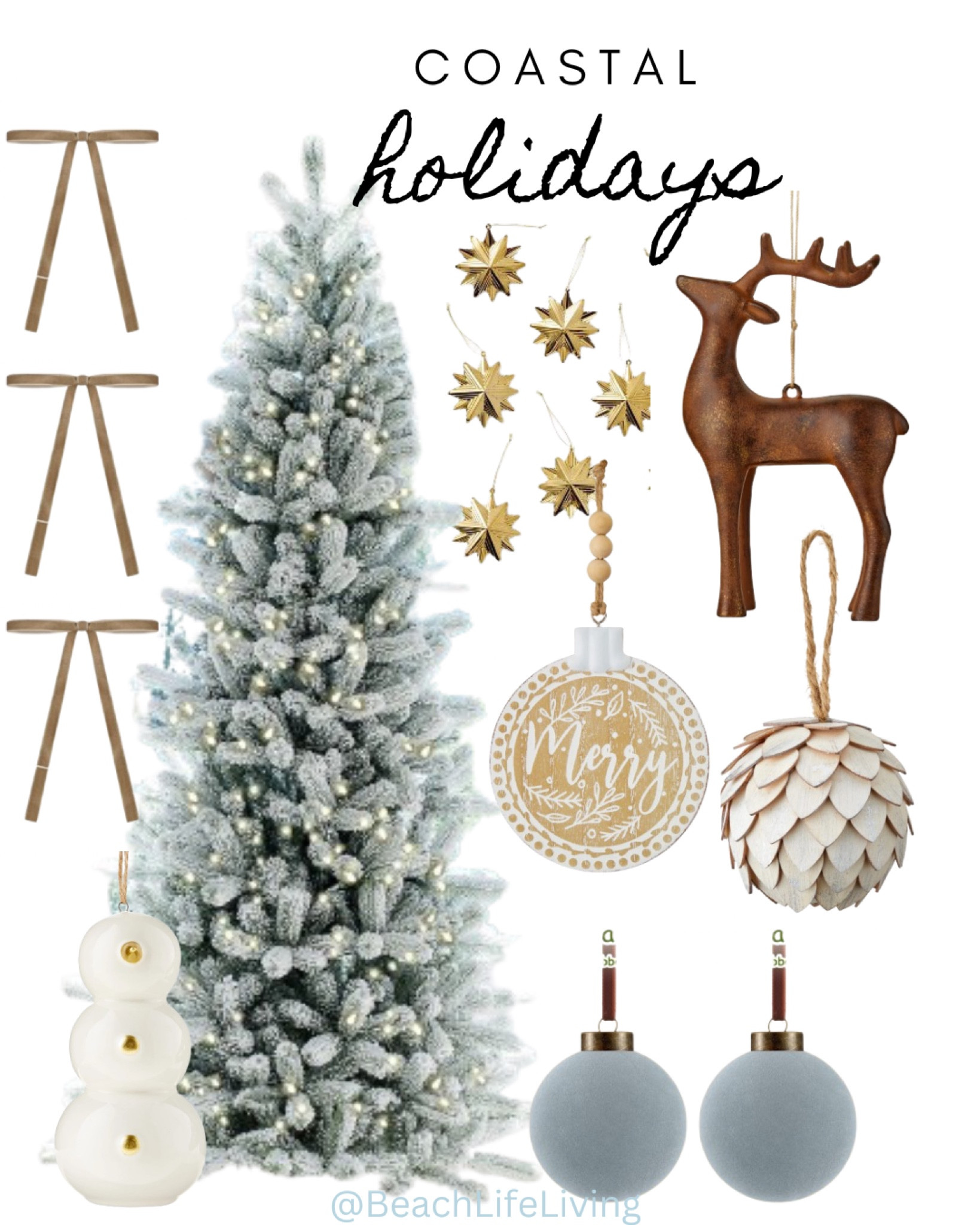 Coastal Holiday Decorating 
Christmas Tree Inspiration 

#LTKHome #LTKSeasonal #LTKHoliday