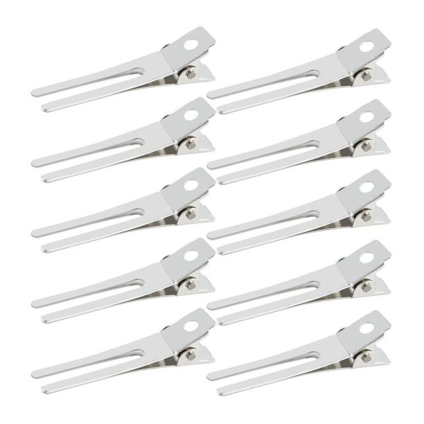 50pcs Hairdressing Double Prong Curl Clips, Wobe 1.8" Curl Setting Section Hair Clips Metal Allig... | Walmart (US)