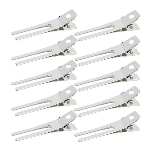 50pcs Hairdressing Double Prong Curl Clips, Wobe 1.8" Curl Setting Section Hair Clips Metal Allig... | Walmart (US)
