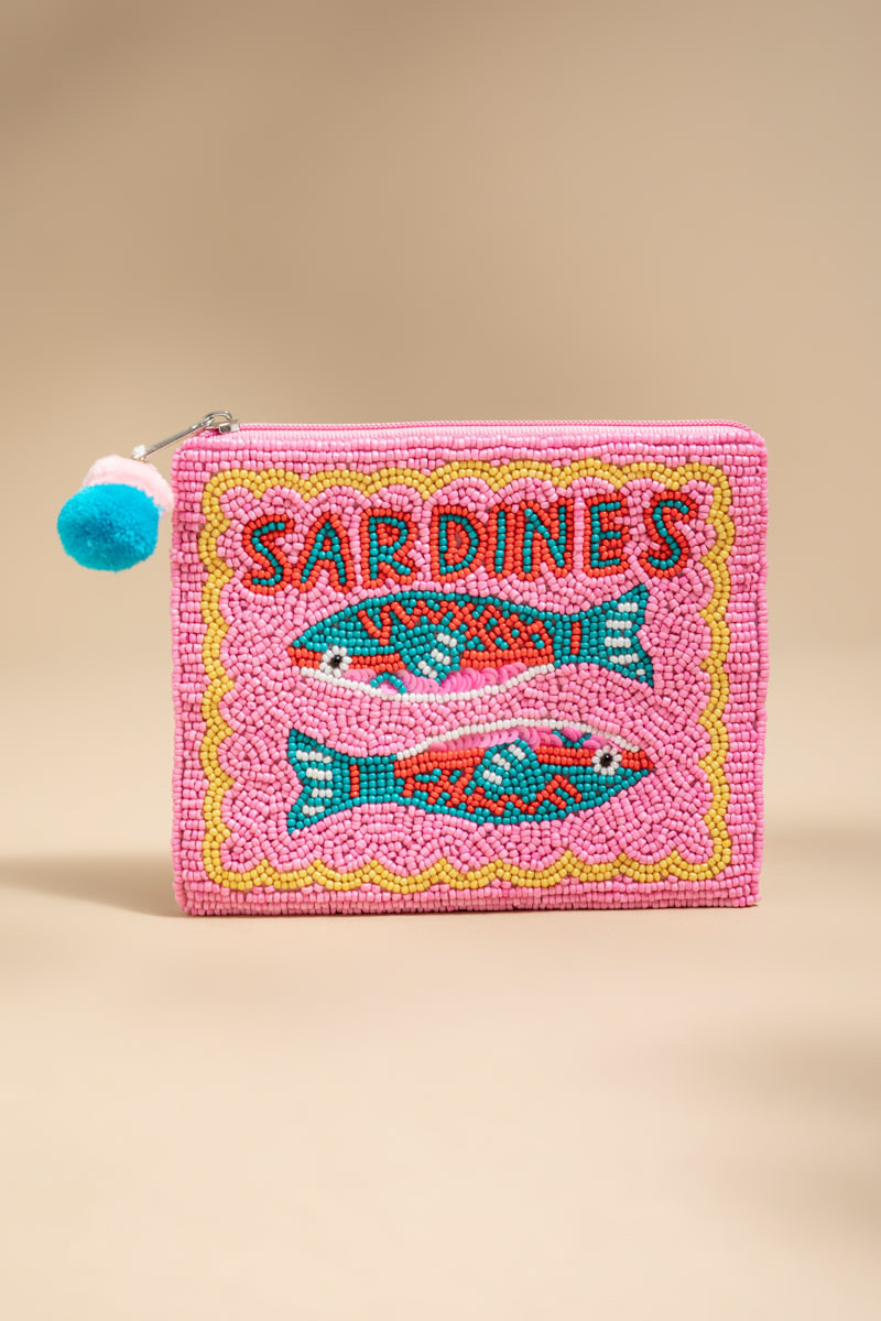 Sardines Seed Beaded Pouch | Francesca's