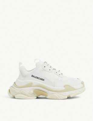 Triple S suede and mesh trainers | Selfridges