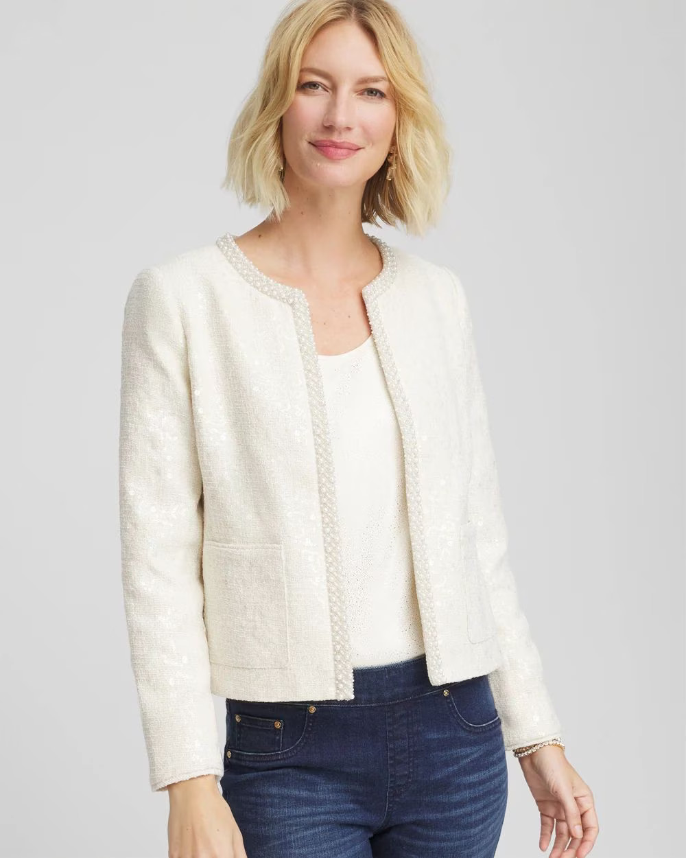 Pearl Trim Tweed Jacket | Chico's