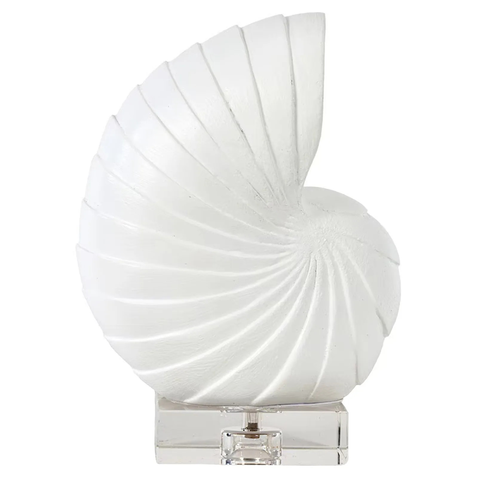Nautilus Coastal Beach White Resin Shell Sculpture - Small | Kathy Kuo Home
