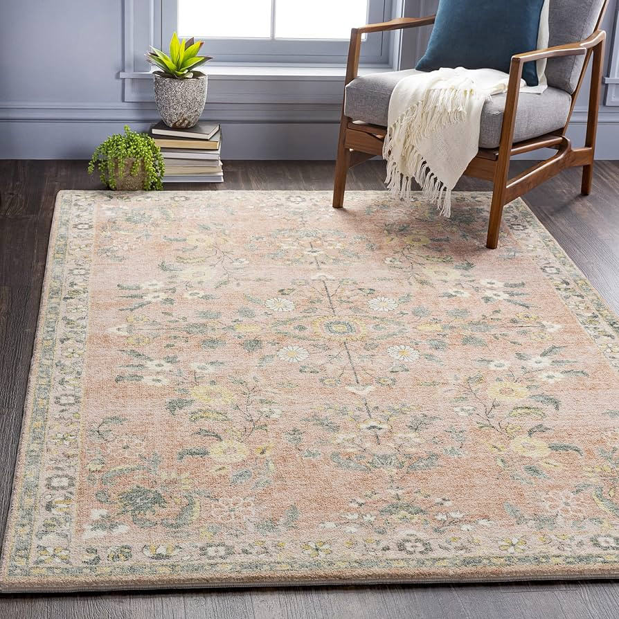 Artistic Weavers Maadai Printed Floral Area Rug, 7'6" x 9'6", Pale Pink | Amazon (US)