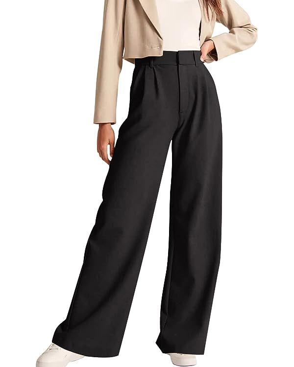 NIMIN High Waisted Work Pants for Women Business Casual Office Dress Pants Trousers with Pockets ... | Amazon (US)