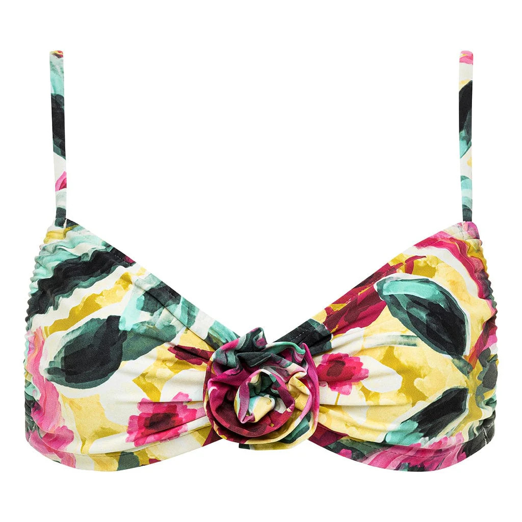 Isla Floral Devin Rosa Bikini Top | Montce