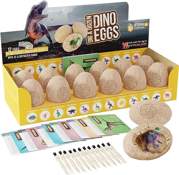 Dig a Dozen Dino Egg Dig Kit - Easter Egg Dinosaur Toys for Kids - Dig up 12 Eggs & Discover Surp... | Amazon (US)