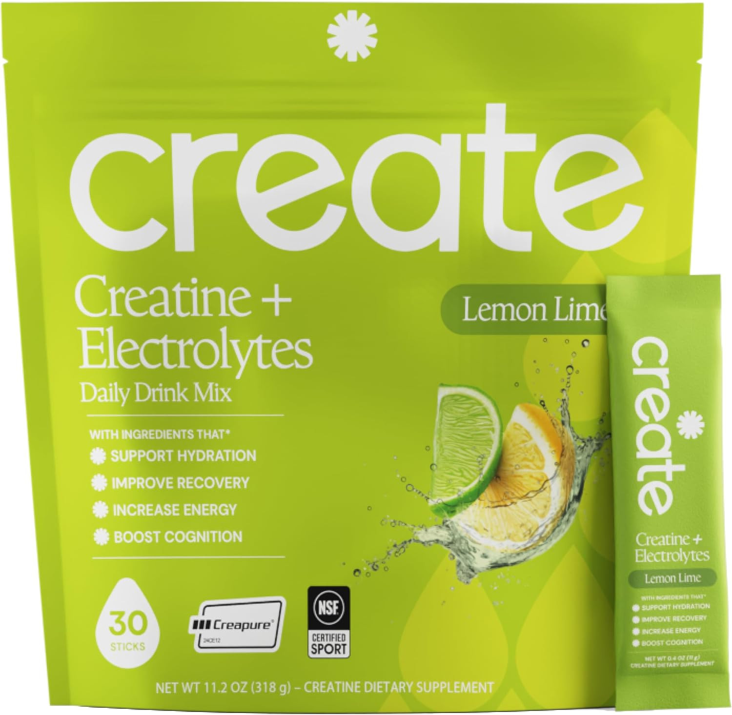 Create Creatine + Electrolytes – Energy & Strength – Lemon Lime | Amazon (US)