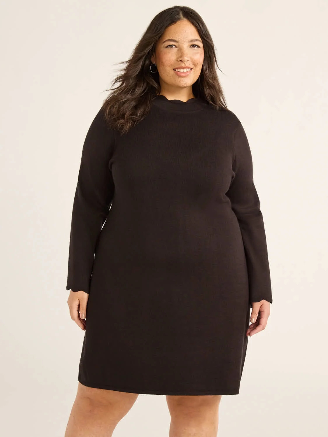 Free Assembly Women’s and Women's Plus Cozy Yarn Mini Sweater Dress with Bell Sleeves, Sizes XS... | Walmart (US)