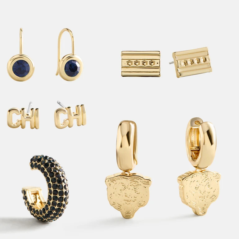 NFL Earring Stack Set - Chicago Bears | BaubleBar