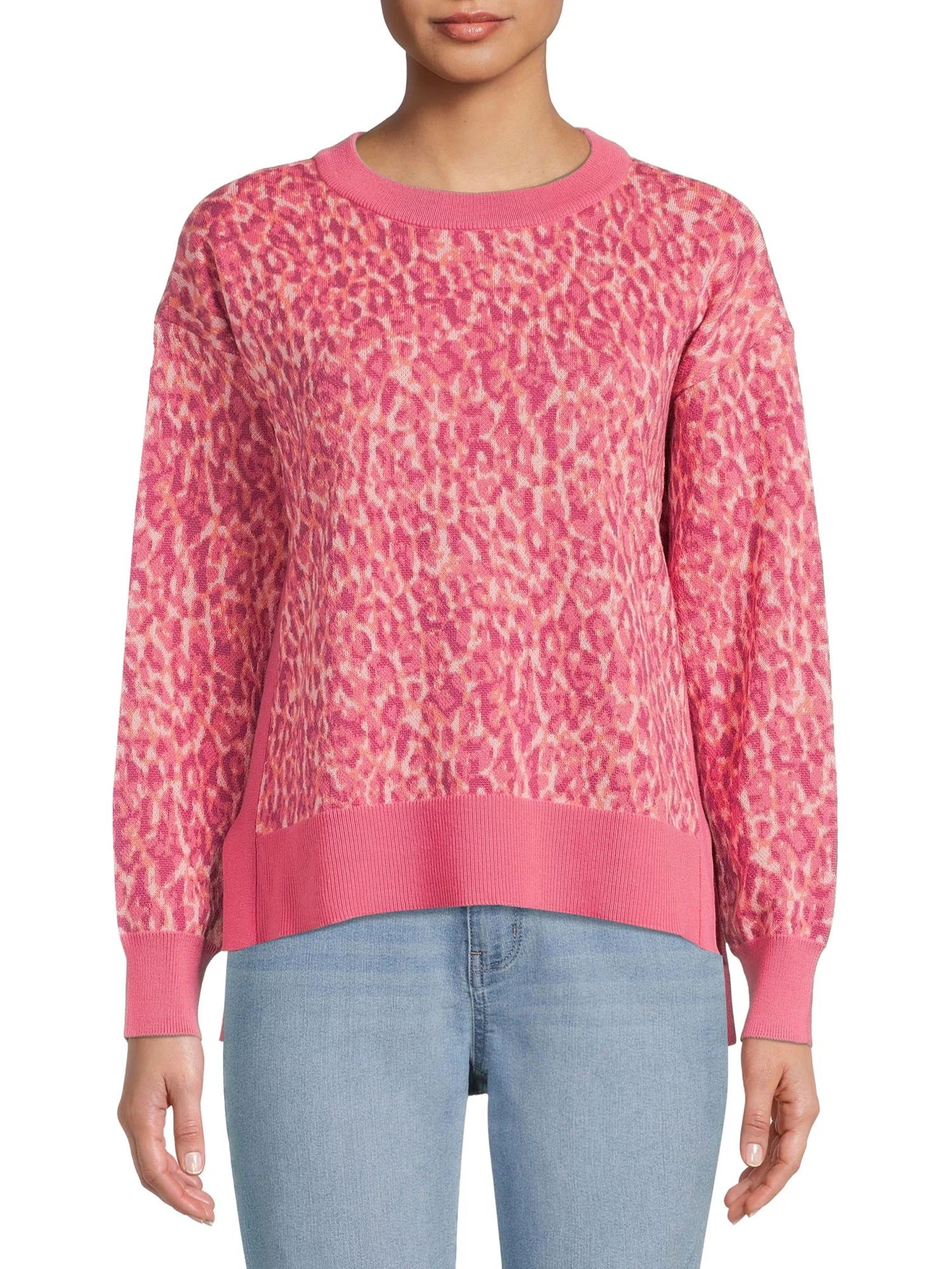 Time and Tru Women's Long Sleeve Fashion Sweater, Lightweight | Walmart (US)