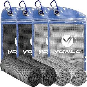 YQXCC Cooling Towels | 4 Pack 40"x12" | Cool Cold for Neck | Microfiber Soft Breathable Chilly | ... | Amazon (US)