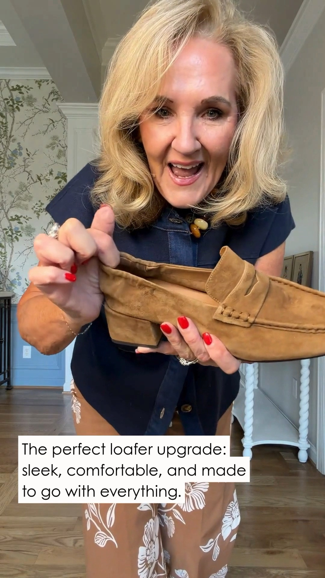 These tan suede loafers are the perfect classic shoe for adding polish without sacrificing ease. The low block heel makes them a versatile choice with jeans, trousers, or skirts.

💡 LTK MADE EASY
❤️ Heart = Support my posts!
🔖 Save = Get sale & restock alerts
📋 Lists = Keep favorites organized
📲 Share = Send lists and products to a friend. Hello, Christmas List!
💬 Comment = Ask me anything about what I'm wearing.:-)

#LTKootd #LTKgrwm #LTKOver40