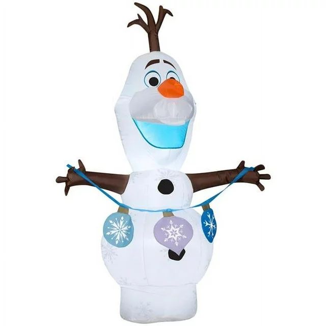 Gemmy Christmas Airblown Inflatable Frozen 2 Olaf Holding String of Ornaments Disney, 4 ft Tall | Walmart (US)