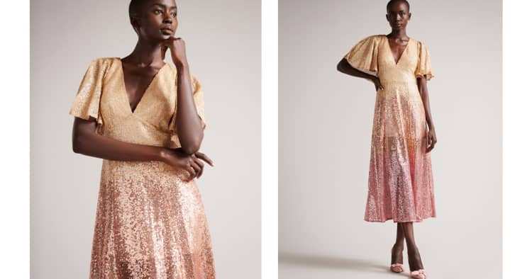 Ombre Sequin Midi Dress | Ted Baker (US)