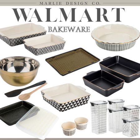 Walmart Thyme and Table Bakeware | aesthetic bakeware | cookie sheets | cake pan | pie plate | baking dish | storage canisters | mixing bowl | ramekins | Walmart finds | brownie pan | non stick baking sheet 

#LTKunder50 #LTKhome #LTKunder100