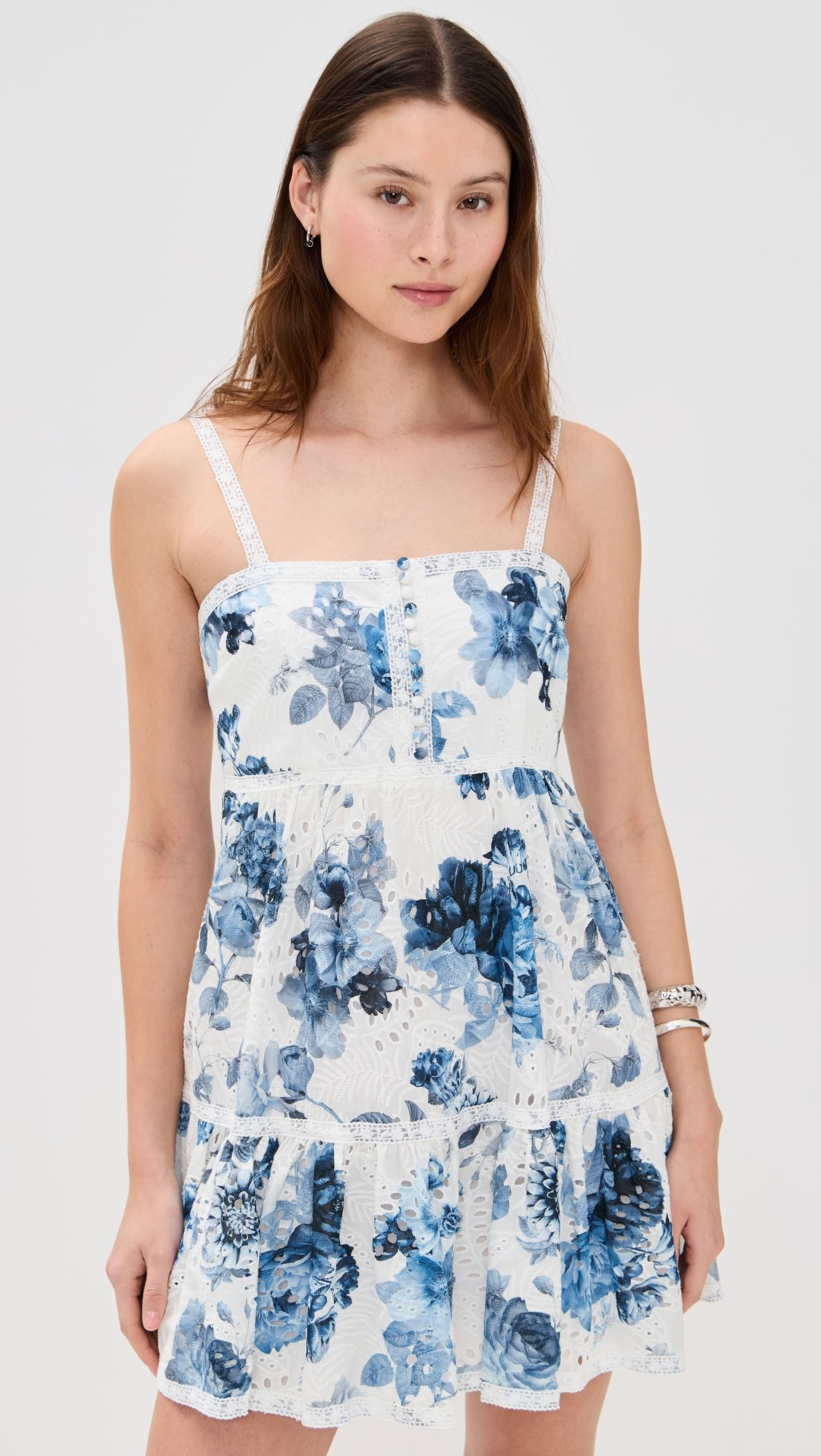alice + olivia Fallon Square Neck Babydoll Mini Dress | Shopbop | Shopbop
