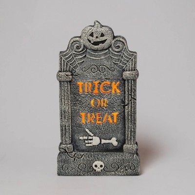 "Trick or Treat" Lit Foam Tombstone Halloween Decorative Prop - Hyde & EEK! Boutique™ | Target