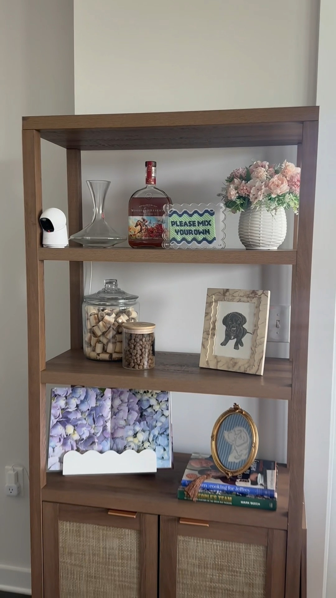 Decorating a new shelf in our living room! This cabinet doubles as food storage for Piper, so it’s super functional as well as a great opportunity to show off some more decor!! 

#LTKHome #LTKPets
