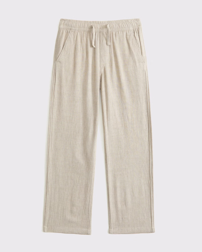 loose linen-blend pull-on pants | Abercrombie & Fitch (US)