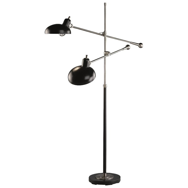 Bruno Adjustable Double Arm Pharmacy Floor Lamp by Robert Abbey | Lumens