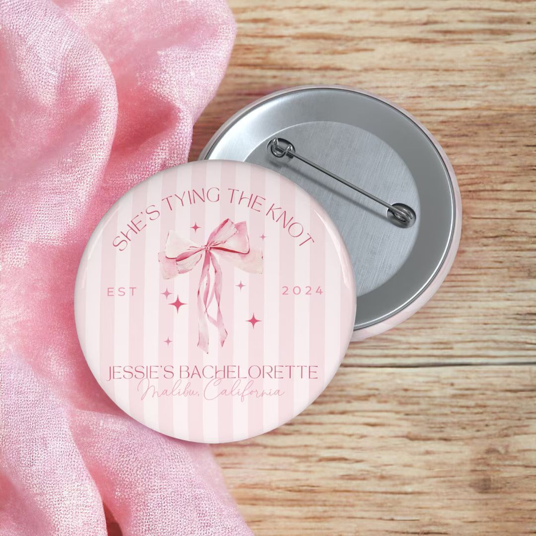 She's Tying the Knot Bachelorette Buttons Bow Bachelorette Party Favors Bow Theme Bachelorette Pa... | Etsy (US)